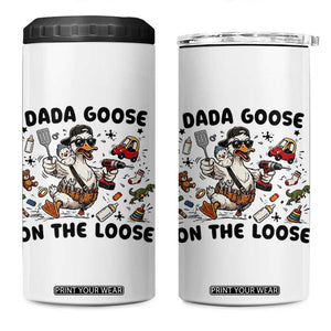 Dada Goose On The Loose 4 in 1 Can Cooler Tumbler Funny Fatherhood Humor Gift TS12 One Size: 16 oz White Print Your Wear