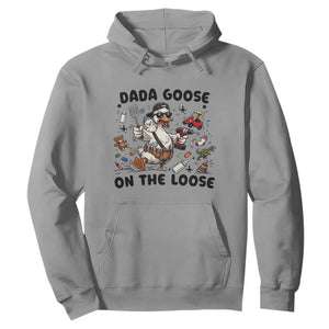 Dada Goose On The Loose Hoodie Funny Fatherhood Humor Gift TS12 Sport Gray Print Your Wear