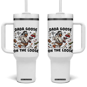 Dada Goose On The Loose Tumbler With Handle Funny Fatherhood Humor Gift TS12 One Size: 40 oz White Print Your Wear