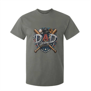 Baseball Dad Est 2026 T Shirt For Kid New Dad Father's Day Gift TS12 Military Green Print Your Wear