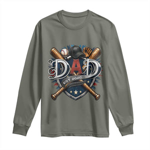 Baseball Dad Est 2026 Long Sleeve Shirt New Dad Father's Day Gift TS12 Military Green Print Your Wear