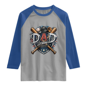 Baseball Dad Est 2026 Raglan Shirt New Dad Father's Day Gift TS12 Sport Gray Royal Print Your Wear