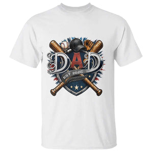 Baseball Dad Est 2026 T Shirt New Dad Father's Day Gift