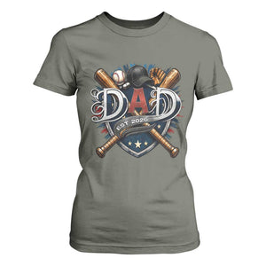 Baseball Dad Est 2026 T Shirt For Women New Dad Father's Day Gift
