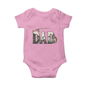 Fishing Dad Baby Onesie Funny Angler Fathers Day Gift TS12 Light Pink Print Your Wear