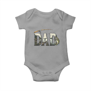 Fishing Dad Baby Onesie Funny Angler Fathers Day Gift TS12 Sport Gray Print Your Wear