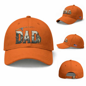 Fishing Dad Baseball Cap Funny Angler Fathers Day Gift TS12 Baseball Cap Universal Fit Orange Print Your Wear