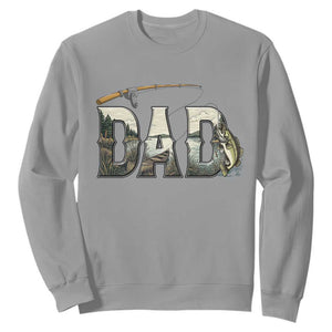 Fishing Dad Sweatshirt Funny Angler Fathers Day Gift TS12 Sport Gray Print Your Wear