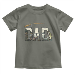 Fishing Dad Toddler T Shirt Funny Angler Fathers Day Gift TS12 Military Green Print Your Wear