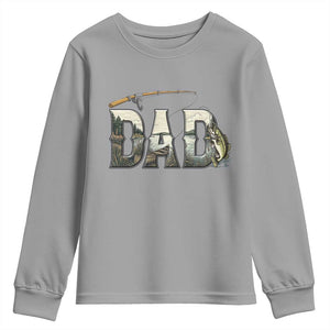 Fishing Dad Youth Sweatshirt Funny Angler Fathers Day Gift TS12 Sport Gray Print Your Wear
