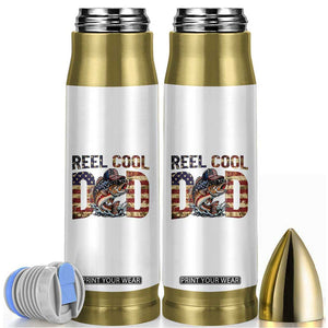 Patriotic Reel Cool Dad Bullet Tumbler American Flag Fishing Fathers Day Gift TS12 White Print Your Wear
