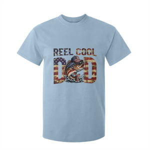 Patriotic Reel Cool Dad T Shirt For Kid American Flag Fishing Fathers Day Gift TS12 Light Blue Print Your Wear