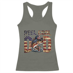 Patriotic Reel Cool Dad Racerback Tank Top American Flag Fishing Fathers Day Gift TS12 Military Green Print Your Wear