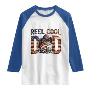 Patriotic Reel Cool Dad Raglan Shirt American Flag Fishing Fathers Day Gift TS12 White Royal Print Your Wear