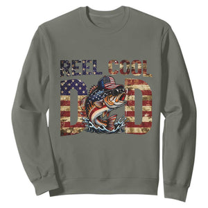 Patriotic Reel Cool Dad Sweatshirt American Flag Fishing Fathers Day Gift TS12 Military Green Print Your Wear