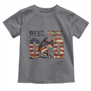 Patriotic Reel Cool Dad Toddler T Shirt American Flag Fishing Fathers Day Gift TS12 Charcoal Print Your Wear