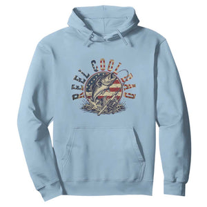 Reel Cool Dad Graphic Hoodie 4th Of July Fishing Patriotic Dad TS12 Light Blue Print Your Wear