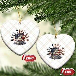 Reel Cool Dad Graphic Ceramic Ornament 4th Of July Fishing Patriotic Dad TS12 Print Your Wear