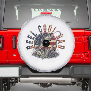Reel Cool Dad Graphic Spare Tire Cover 4th Of July Fishing Patriotic Dad TS12 White Print Your Wear