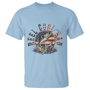 Reel Cool Dad Graphic T Shirt 4th Of July Fishing Patriotic Dad TS12 Light Blue Print Your Wear