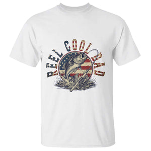 Reel Cool Dad Graphic T Shirt 4th Of July Fishing Patriotic Dad TS12 White Print Your Wear