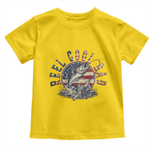 Reel Cool Dad Graphic Toddler T Shirt 4th Of July Fishing Patriotic Dad TS12 Daisy Print Your Wear