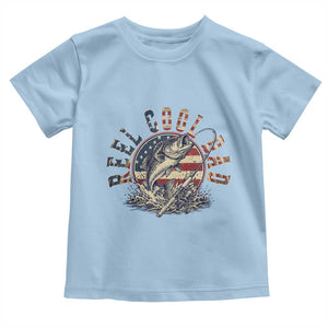 Reel Cool Dad Graphic Toddler T Shirt 4th Of July Fishing Patriotic Dad TS12 Light Blue Print Your Wear