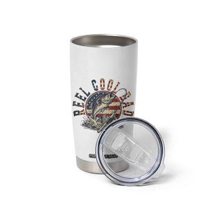 Reel Cool Dad Graphic Tumbler Cup 4th Of July Fishing Patriotic Dad TS12 Print Your Wear