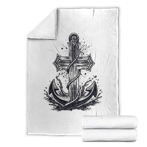 Faith Family Fishing Jesus Cross Anchor Throw Blanket Funny Christian Fisherman TS12 White Print Your Wear