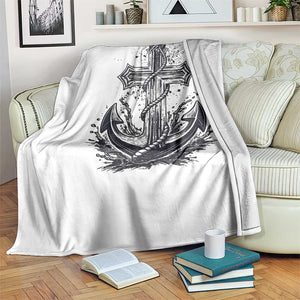Faith Family Fishing Jesus Cross Anchor Throw Blanket Funny Christian Fisherman TS12 Print Your Wear