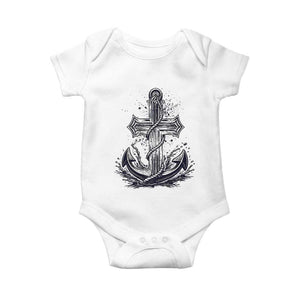 Faith Family Fishing Jesus Cross Anchor Baby Onesie Funny Christian Fisherman TS12 White Print Your Wear