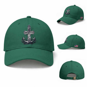 Faith Family Fishing Jesus Cross Anchor Baseball Cap Funny Christian Fisherman TS12 Baseball Cap Universal Fit Irish Green Print Your Wear
