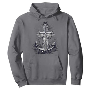 Faith Family Fishing Jesus Cross Anchor Hoodie Funny Christian Fisherman TS12 Charcoal Print Your Wear