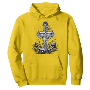 Faith Family Fishing Jesus Cross Anchor Hoodie Funny Christian Fisherman TS12 Daisy Print Your Wear