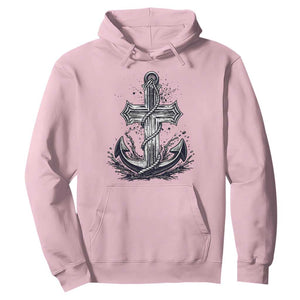 Faith Family Fishing Jesus Cross Anchor Hoodie Funny Christian Fisherman TS12 Light Pink Print Your Wear