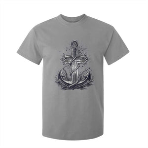 Faith Family Fishing Jesus Cross Anchor T Shirt For Kid Funny Christian Fisherman TS12 Sport Gray Print Your Wear