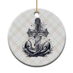 Faith Family Fishing Jesus Cross Anchor Ceramic Ornament Funny Christian Fisherman TS12 1pc Christmas Plaid Print Your Wear