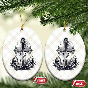 Faith Family Fishing Jesus Cross Anchor Ceramic Ornament Funny Christian Fisherman TS12 Print Your Wear