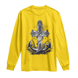 Faith Family Fishing Jesus Cross Anchor Long Sleeve Shirt Funny Christian Fisherman TS12 Daisy Print Your Wear