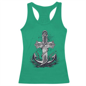 Faith Family Fishing Jesus Cross Anchor Racerback Tank Top Funny Christian Fisherman TS12 Irish Green Print Your Wear
