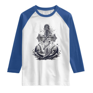 Faith Family Fishing Jesus Cross Anchor Raglan Shirt Funny Christian Fisherman TS12 White Royal Print Your Wear