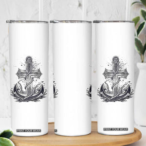 Faith Family Fishing Jesus Cross Anchor Skinny Tumbler Funny Christian Fisherman TS12 Print Your Wear