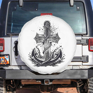 Faith Family Fishing Jesus Cross Anchor Spare Tire Cover Funny Christian Fisherman TS12 No hole White Print Your Wear