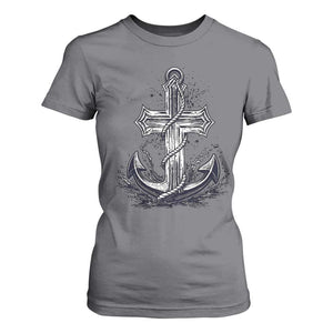 Faith Family Fishing Jesus Cross Anchor T Shirt For Women Funny Christian Fisherman TS12 Charcoal Print Your Wear