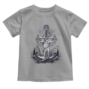 Faith Family Fishing Jesus Cross Anchor Toddler T Shirt Funny Christian Fisherman TS12 Sport Gray Print Your Wear