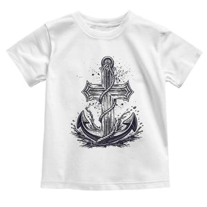 Faith Family Fishing Jesus Cross Anchor Toddler T Shirt Funny Christian Fisherman TS12 White Print Your Wear