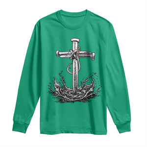 Faith Family Fishing Long Sleeve Shirt Christian Jesus Cross Fathers Day Gift TS12 Irish Green Print Your Wear