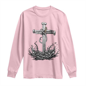Faith Family Fishing Long Sleeve Shirt Christian Jesus Cross Fathers Day Gift TS12 Light Pink Print Your Wear