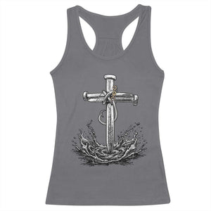 Faith Family Fishing Racerback Tank Top Christian Jesus Cross Fathers Day Gift TS12 Charcoal Print Your Wear