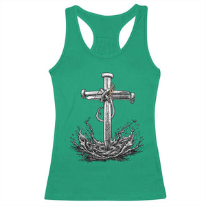 Faith Family Fishing Racerback Tank Top Christian Jesus Cross Fathers Day Gift TS12 Irish Green Print Your Wear